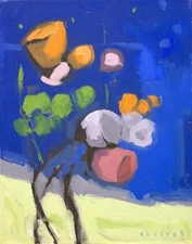 Landscape Flowers Oil Painting Unique Abstract Expressionism Aldo Cherres Art