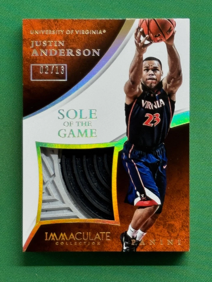 Zapato Panini Immaculate Collegiate Sole of the Game 2015 #20 Justin Anderson/13 Foto 3 de 4