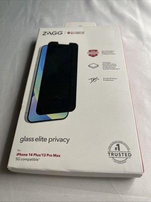 Zag Invisible Shield Glass Elite Privacy, iPhone 14 Plus/13 Pro Max