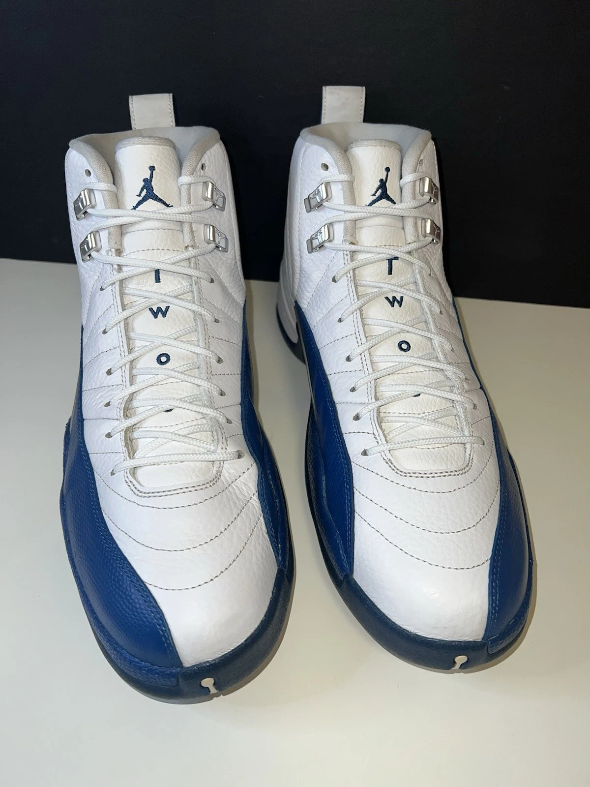 ✅ Nike Air Jordan XII Retro 12 Blu Francese TAGLIA 13 UNC Gamma Bianco Blu Royal