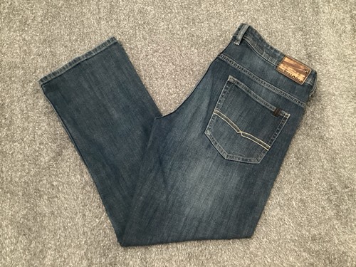 Buffalo David Bitton Jeans Herren 36x30 Blau Driven-X Relaxed Straight Stretch Fit