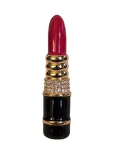 KENNETH JAY LANE KJL RED LIPSTICK BROOCH 