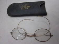 antique B.O.C. wire rim eyeglasses glasses frames w/ L.L. Otwell case *PLEASE NO