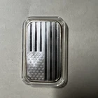 Silvertowne U.S. Flag 1 oz .999 Silver Bar American Flag Capsule