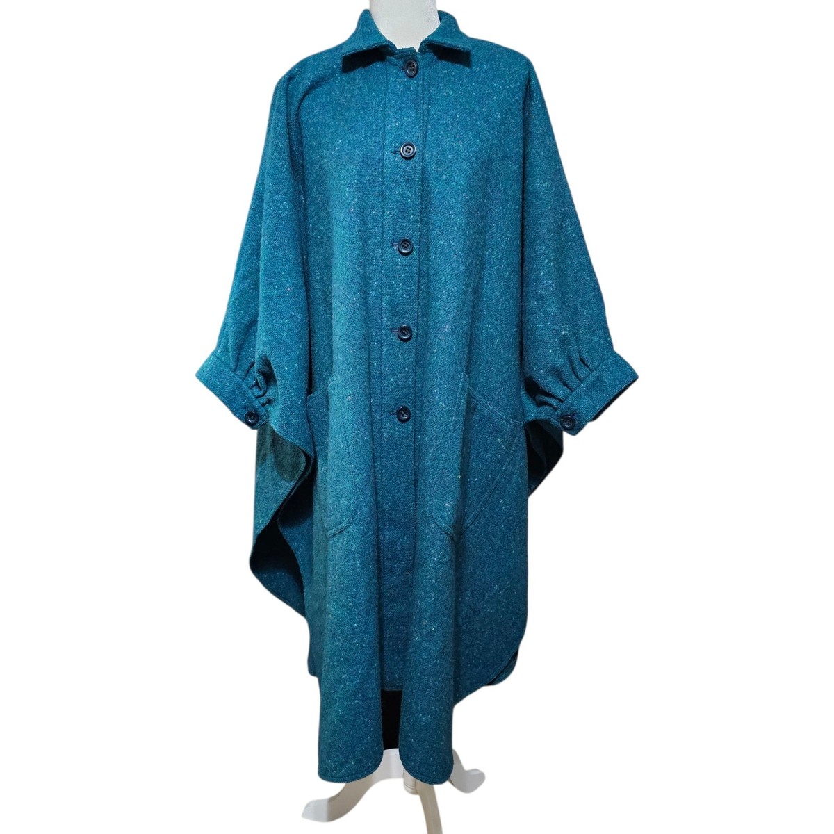 Jimmy Hourihan Pure Wool Donegal Tweed Walking Cape Ireland Green