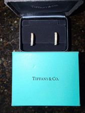 Tiffany & Co. Three Row Metro Hoop Earrings 18k White Gold