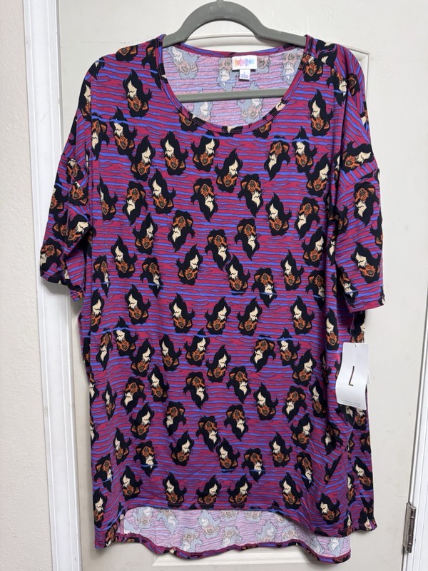 Lularoe Disney Scar Lion King Large Irma NWT Women’s Shirt High Low Purple