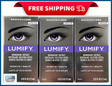 3-PACK Bausch Lomb LUMIFY Eye Drops LARGE 0.25oz 7.5ml - Exp. 06/2027