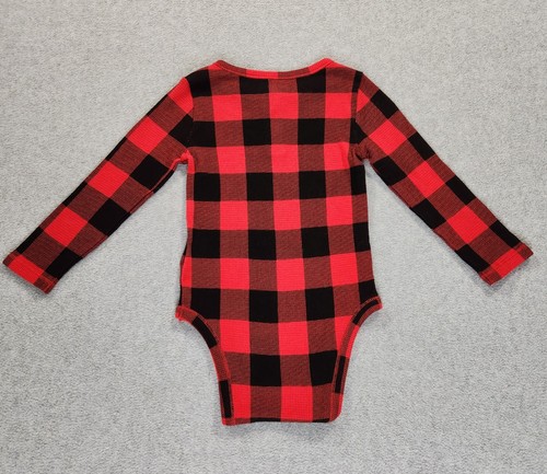 Body a Cuadros Antiguo Azul Marino Rojo Búfalo Manga Larga Talla 18-24 M Una Pieza Nuevo con Etiquetas - Imagen 3 de 6