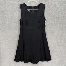 Vtg Y2K Byer Studio Dress Womens 10 Black Sleeveless Fit & Flare USA Tier LBD