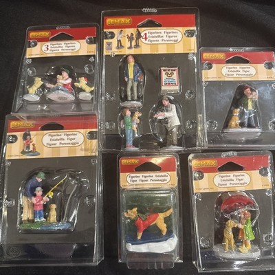 Lemax Village Vintage Retired Figures Lot 6 Dog People Puppies Accessories New