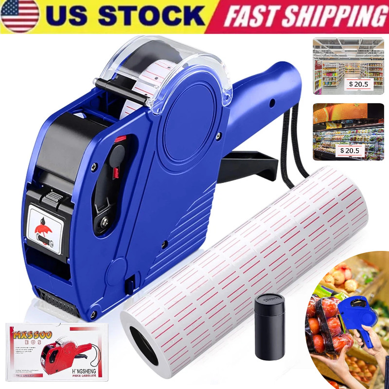 8 Digits Price tag Gun with 5000 Sticker Labels and 1 Ink Refill, US FREE SHIP