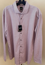 Hugo Boss Men's NWT Size XL/17.5 34/35 Soft Sharp Fit Geo Print Stretch Shirt