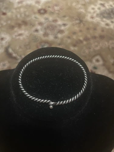 James Avery Sterling Silver Twisted Rope Bangle Hook Bracelet Vintage