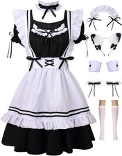 Women'S Anime Cosplay French Apron Maid Fancy Dress Costume