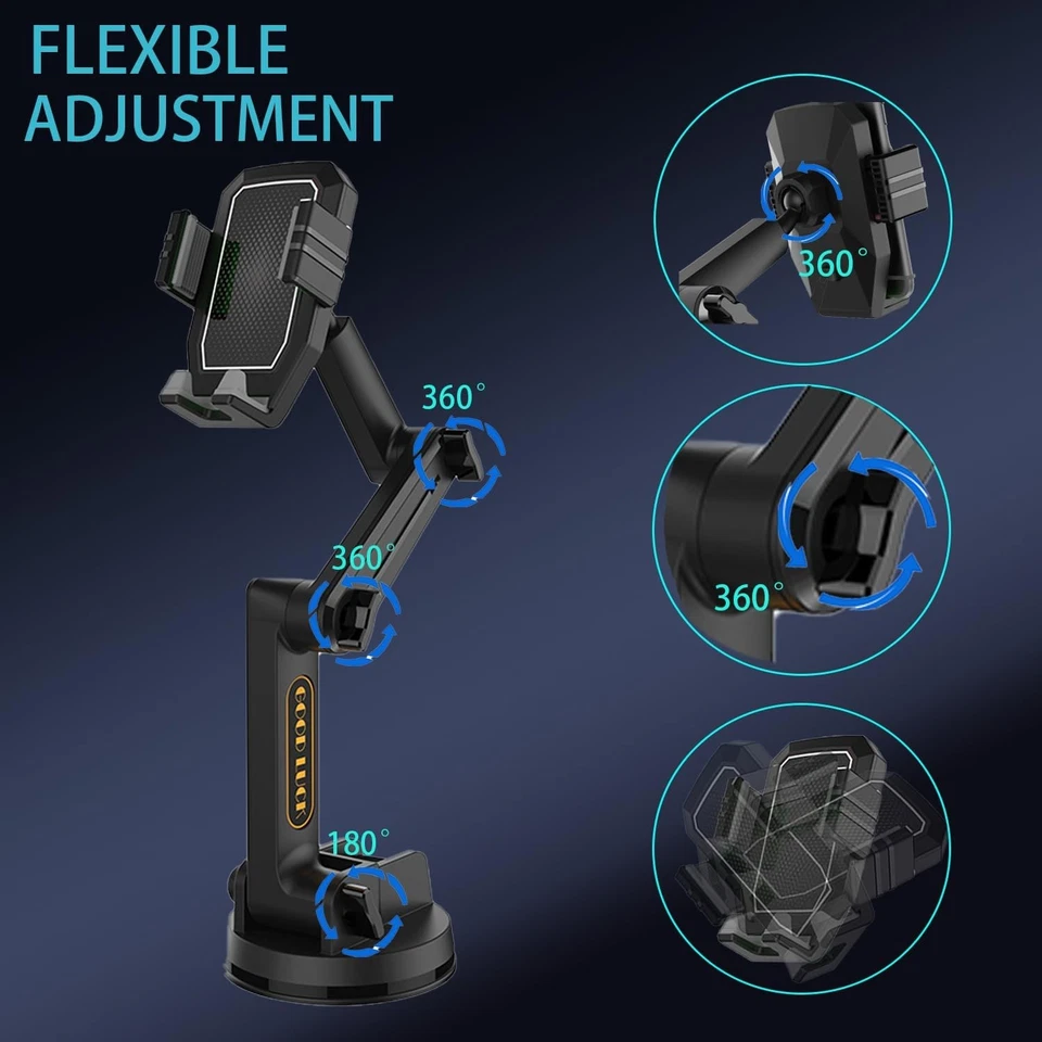 Phone Holder Mount Heavy Duty Truck Car Dashboard Windshield Long Anti Shake - Image 4 of 4