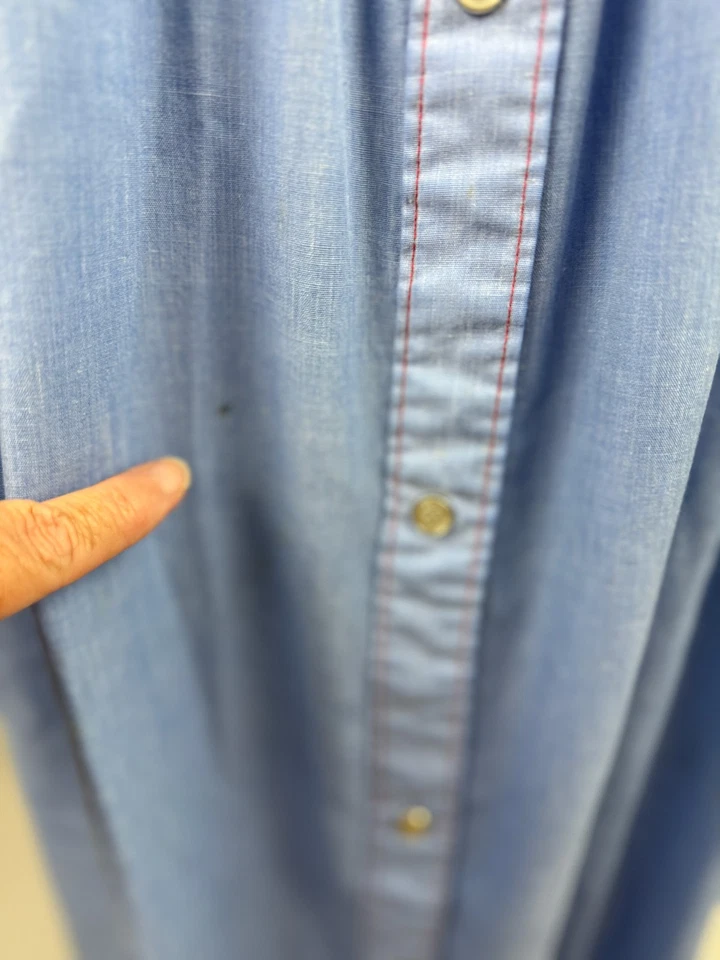 ВИНТАЖНЫЙ Frost Bro.chambray аппликации дом пальто куртка w карманы XL защелки закрытый - Изображение 2 из 4