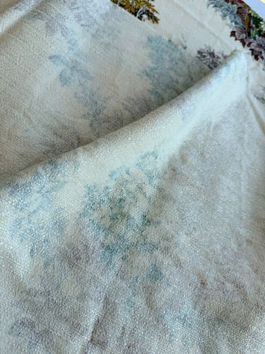 3 Pcs. Vtg. Saison Happily Married Barkcloth Fabric Fall/Multicolor Trees/Floral - Picture 16 of 19