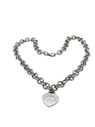 Collar Tiffany & Co .925 "Please Return To Tiffany's" etiqueta corazón 19" - Imagen 6 de 11