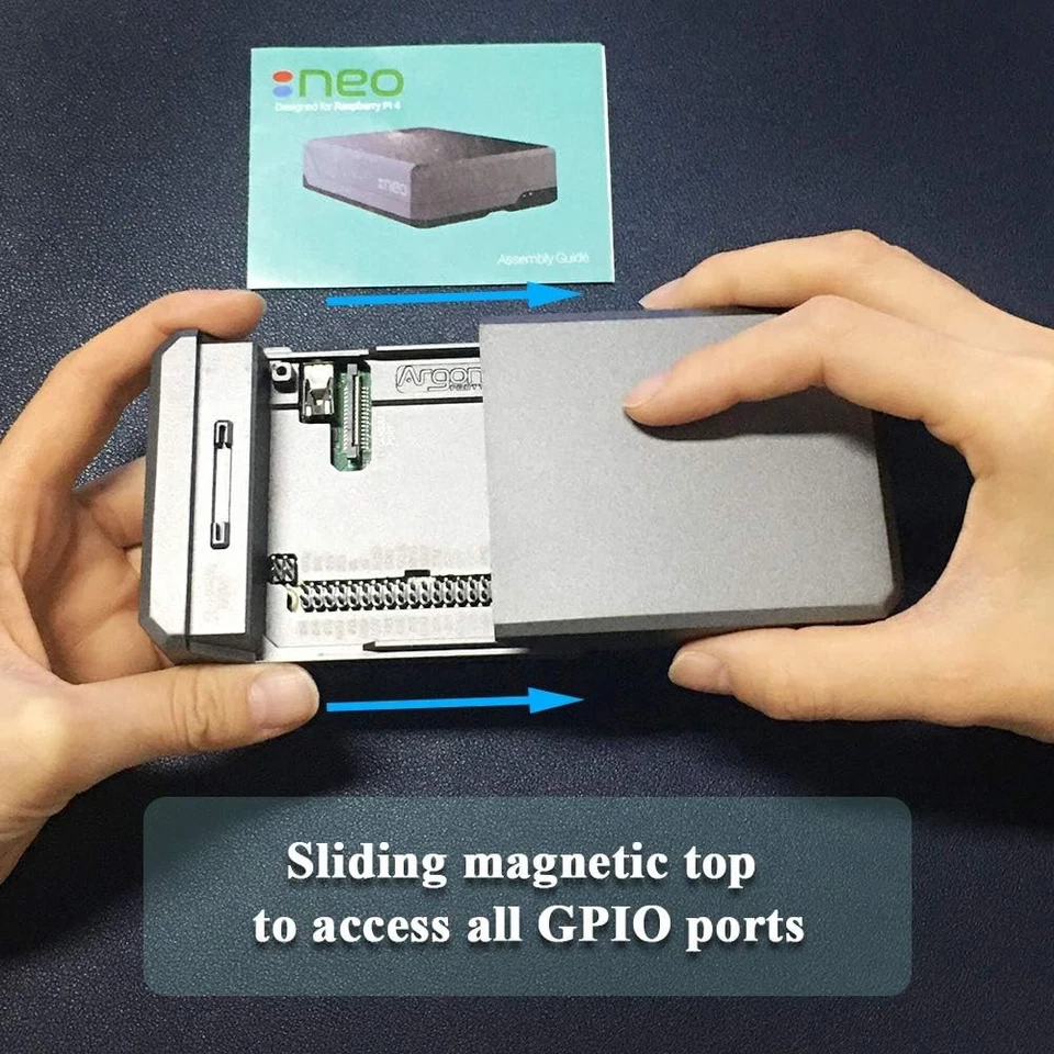 Aluminium Gehäuse für Raspberry Pi 4 mit passiver Kühlung GPIO PoE Kamera LCD - Bild 3 von 4