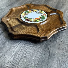 Vintage Penney's 1970's Spinning Cheese/Snack Serving Board Keyakiwood Japan