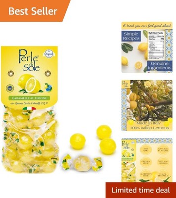 Zesty Italian Lemon Drops - 7.05 oz of Fizzy Hard Candy - Gluten and GMO Free