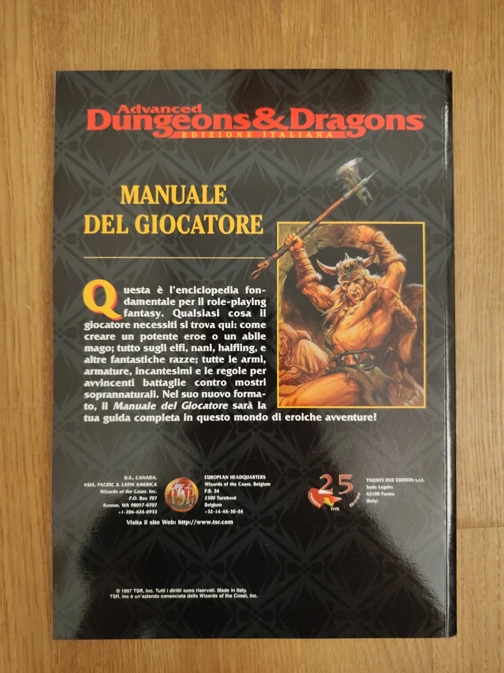 🔱 ADVANCED D&D MANUALE DEL GIOCATORE 5001 DUNGEONS AND DRAGONS ITALIANO NUOVO - Immagine 2 di 4