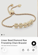 NEW Monica Vinader Linear Bead Diamond Row Fr...