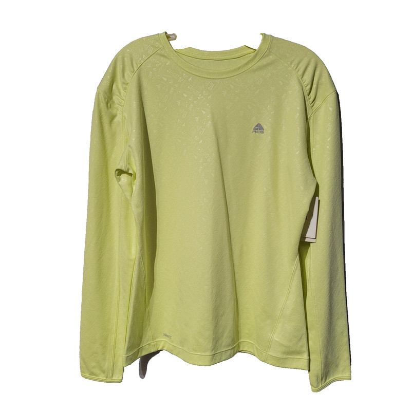 Nike ACG Long Sleeve Athletic Top Fit Dry Yellow Falls Hollow Women's Medium NWT