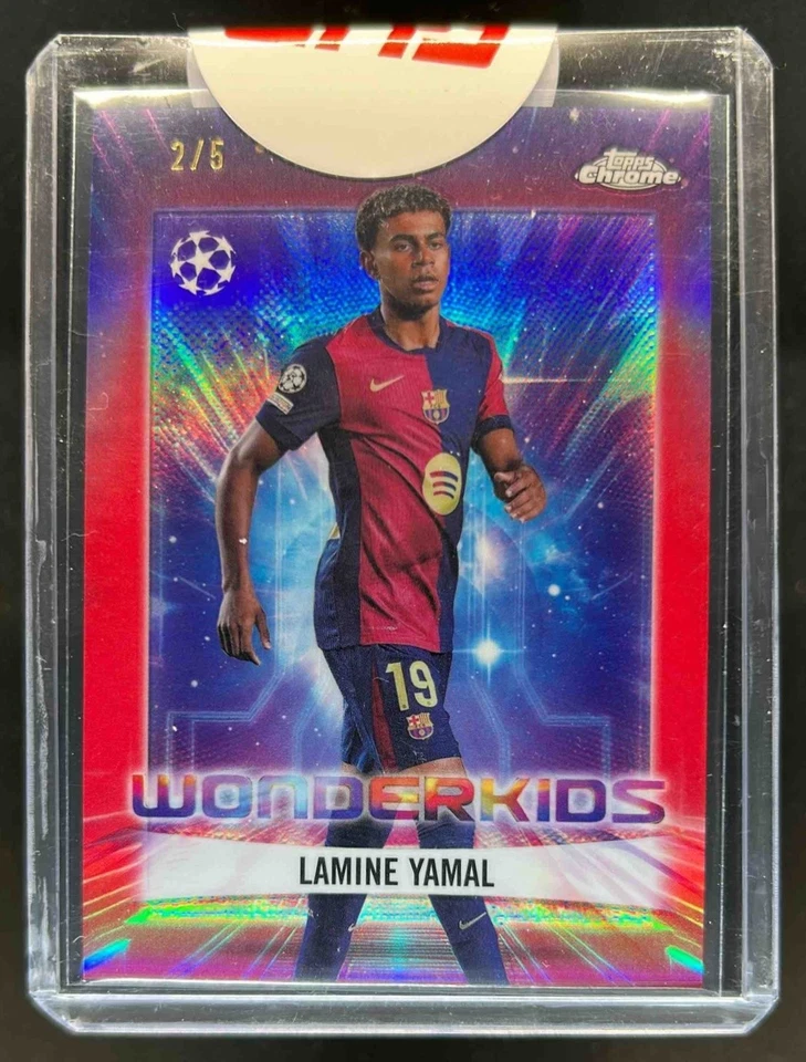 2024-25 Topps Cromo UEFA Lamine Yamal Wonderkids Rojo Refractor #2/5 Barcelona