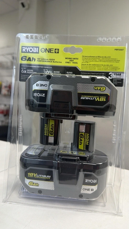 Bateria RYOBIONE+ HP 18V HIGHPERFORMANCE lítio-lon 6,0 Ah (pacote com 2) - Imagem 4 de 4