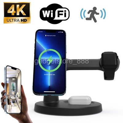 Security Camera Wireless Mobile Phone Charger WIFI Docking Station HD Nanny Cam