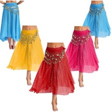 Women Dancewear Chiffon Skirt Dots Outfit Role Play Party Stage Costume Tango
