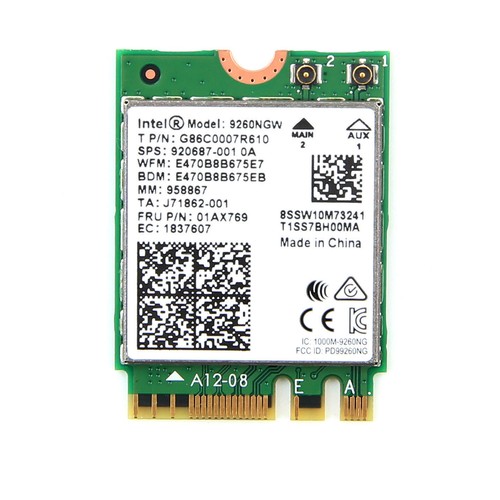 AC 9260NGW Dual Band WiFi Bluetooth 5.0 Laptop M.2 Wireless Card NGFF 1.73Gbps - 第 1/6 張圖片