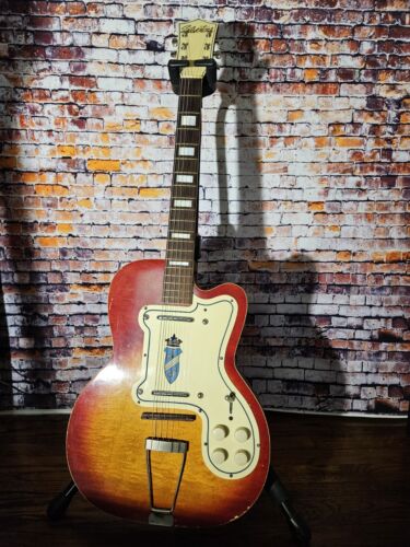 1955 Silvertone 1382L Kay Thin Twin W/ Hard Shell Case