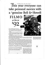 Bell Howell Filmo Print Ad 1931 Woman Using Movie Camera