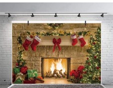 3D Merry Christmas Santa Claus Photography Backdrop Party Background Xmas Gifts