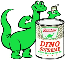 Sinclair Dino Dinosaur Supreme Oil Cut Out Metal Sign 20x18