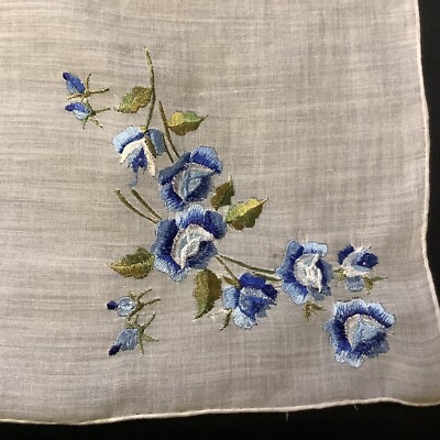 小物 1900s Hand Embroidery Handkerchief Antique 1800's Silk Hankie/handkerchief - Hand Embroidery on