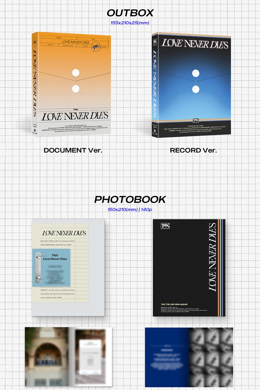 TNX [LOVE NEVER DIES] 2nd Mini Album CD+2 Book+Card+Poster+Sticker