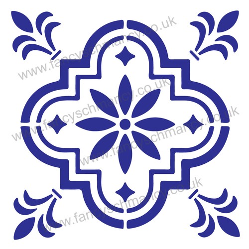 Mediterranean No.5 Tile Crafting Stencil Washable Reusable Mylar 10cm or 15cm - Picture 6 of 10