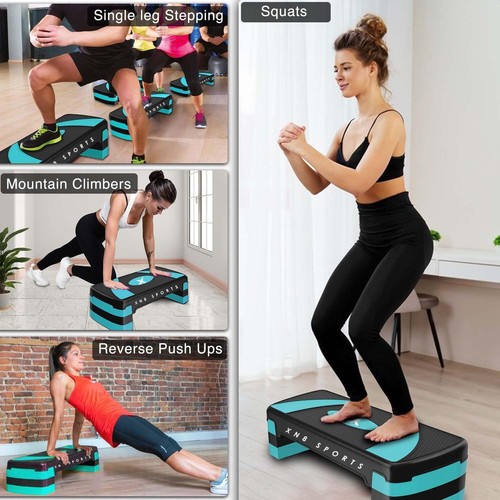 XN8 2 & 3 Step Aerobic Stepper Adjustable Yoga Blocks Fitness Cardio Exercise - Picture 19 of 158