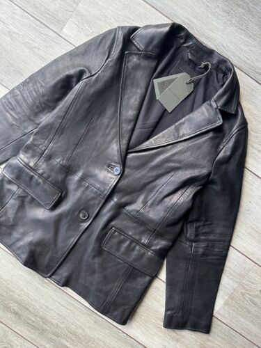 ALL SAINTS WOMEN'S BLACK "CORINNA" LEATHER BLAZER JACKET COAT - UK 10 - NEW TAGS - Picture 10 of 10
