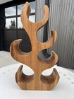 RORO Countertop Wine Rack HAND Carved Wood Abstract Freeform Sculpture 