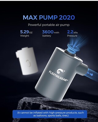 FLEXTAILGEAR MAX Pump 2020 Portable Air Pump with 3600mAH Battery - New w/o box