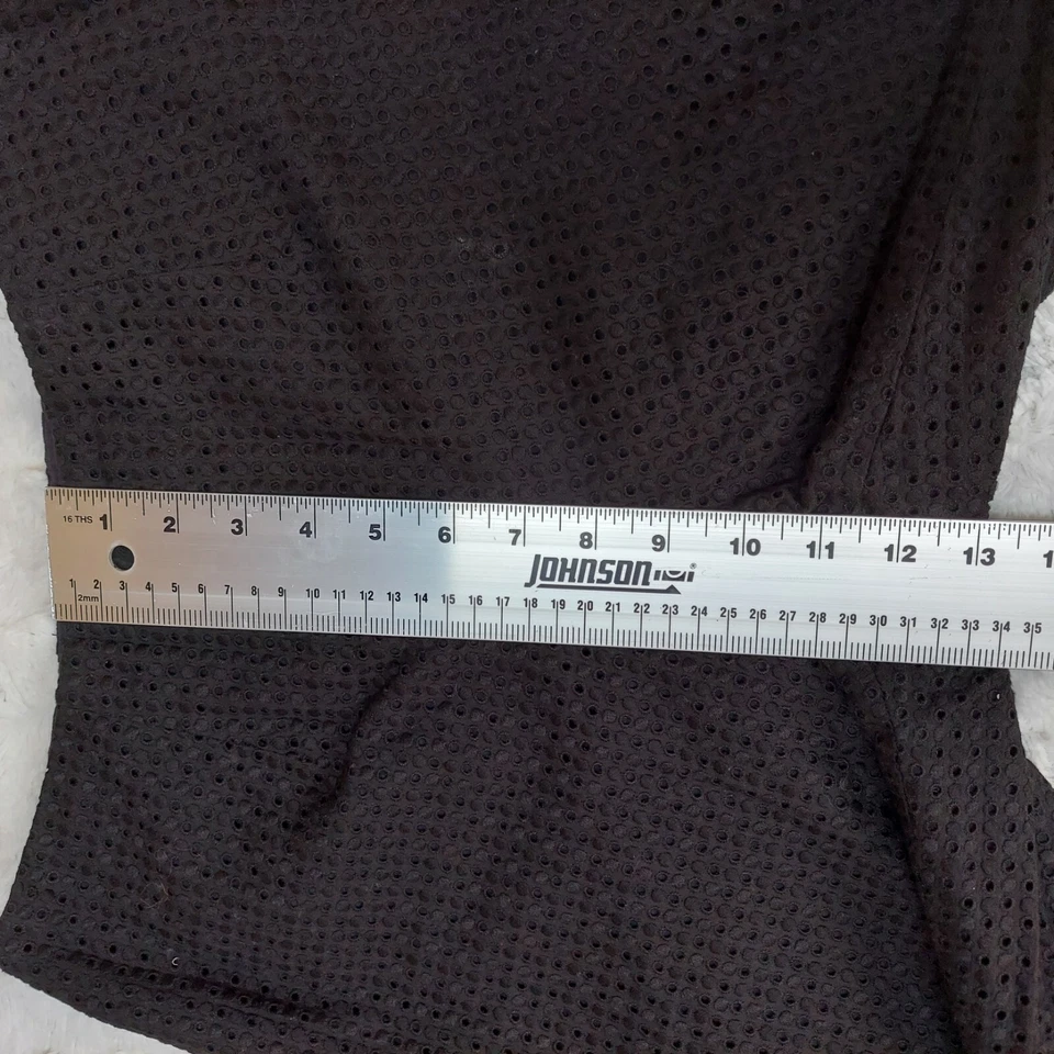 Pantalones Worth Petite para mujer talla 8 marrón bordado con ojales tiro alto pierna recta Foto 4 de 4