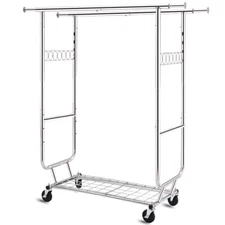 HOKEEPER 600lbs Heavy Duty Collapsible Clothes Hanger Rolling Garment Shelf Rack