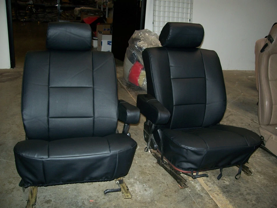 for BMW 5 SERIES E28 1982-88 S.LEATHER CUSTOM FIT 2 FRONT SEAT COVERS 13 COLORS Foto 2 de 4