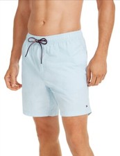 Tommy Hilfiger Men's Standard 7" Solid Swim Trunks, Corydalis Blue Short NWT