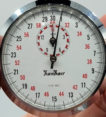 Vintage German HANHART Stopwatch Pin Lever 7 Jewels 1/10 Sec